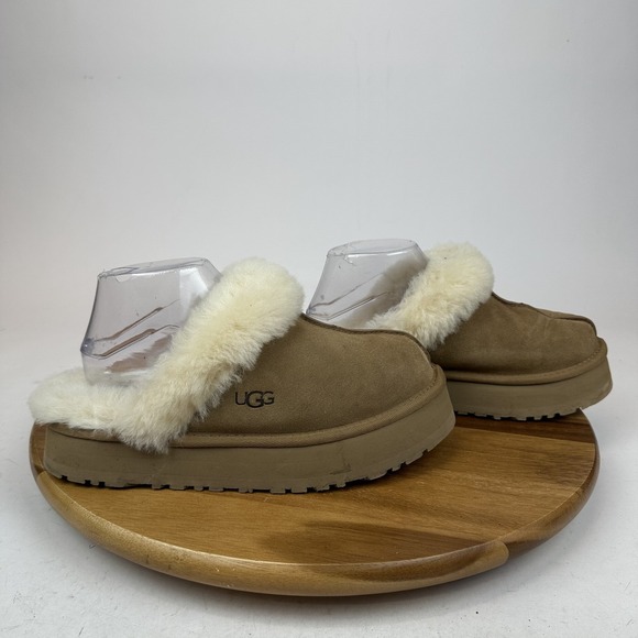 UGG Shoes - Womens Ugg Disquette Chestnut Shearling Platform Comfort Slippers Shoes Size 9 M